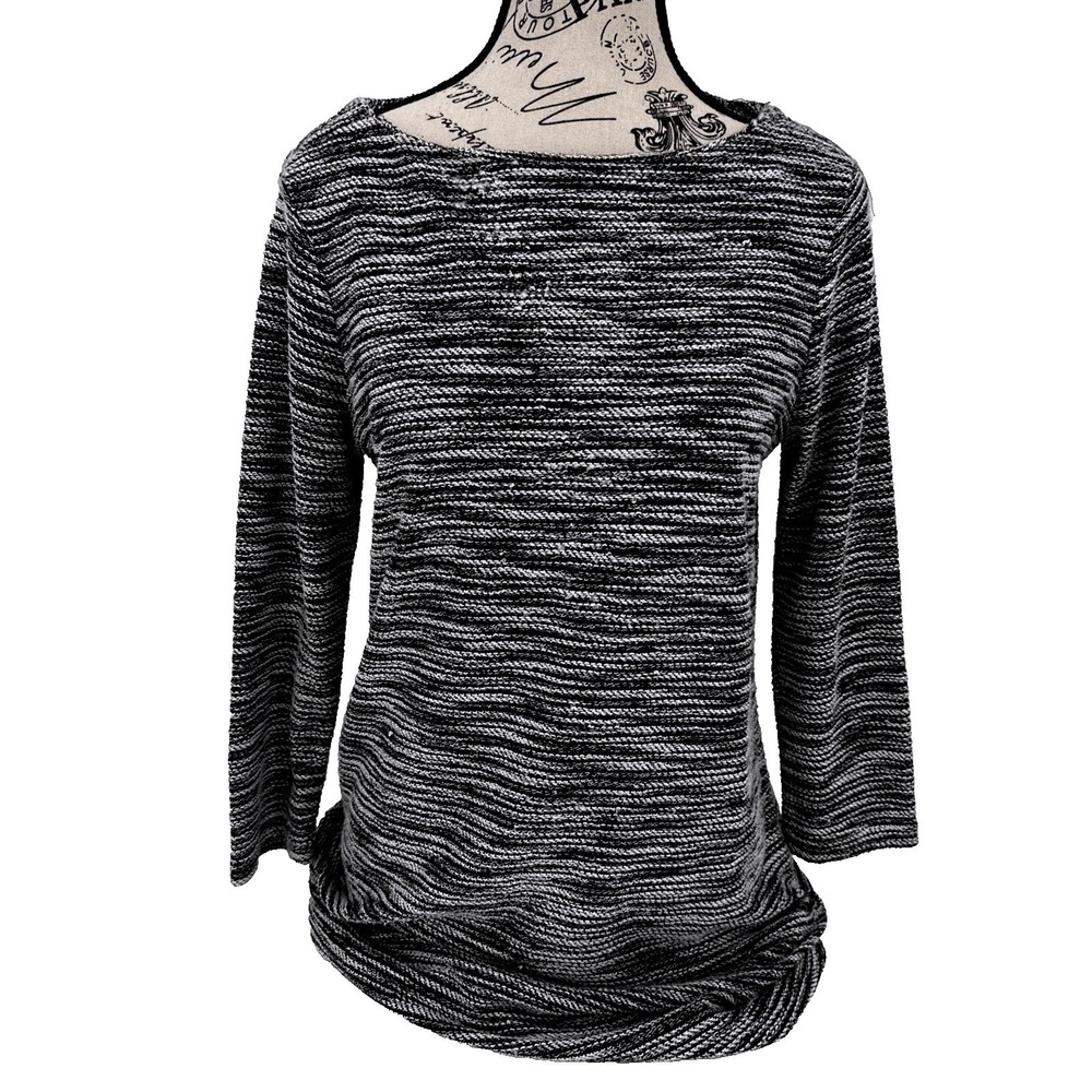 Daisy Fuentes Striped Knit Dress Boat Neck 3/4 Sleeve‎ Casual Size S